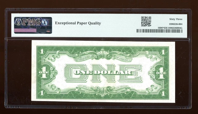 DBR 1934 $1 Silver Funnyback STAR Fr. 1606* PMG 63 EPQ Serial *06804649A 2