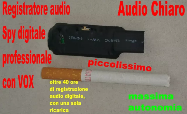 Registratore 8Gb Audio Spy Professionale Spia Attivazione Vocale Oltre 35 Ore