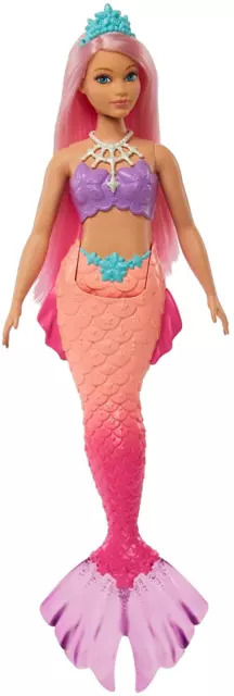 Barbie Dreamtopia Mermaid Doll with Curvy Body, Pink Hair, Pink Ombre Tail & Tia