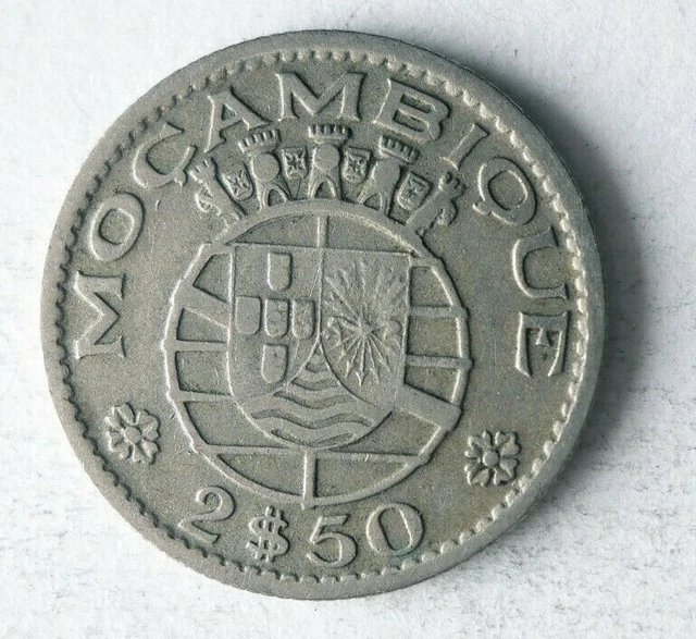 1954 MOZAMBIQUE 2.5 ESCUDOS - High Quality Collectible Coin- FREE SHIP - Bin #30