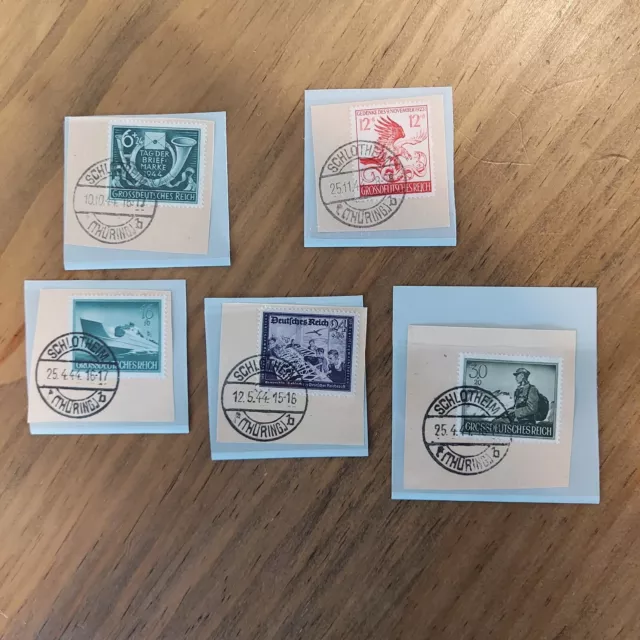 5 Briefmarken Deutsches Reich, Sammlung von Abarten, selten angeboten #329