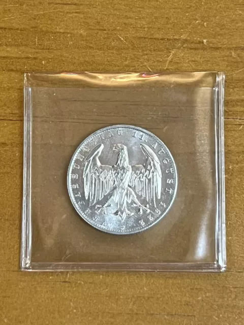 Germany 3 Mark 1922 Verfassungstag August Coin Silver Tone