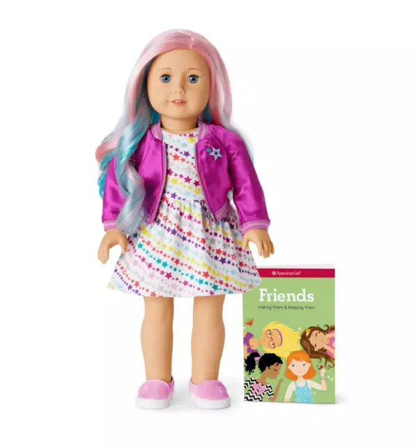 New American Girl Doll #88 Doll with Pink and Blue "Cotton Candy" Hair + Book