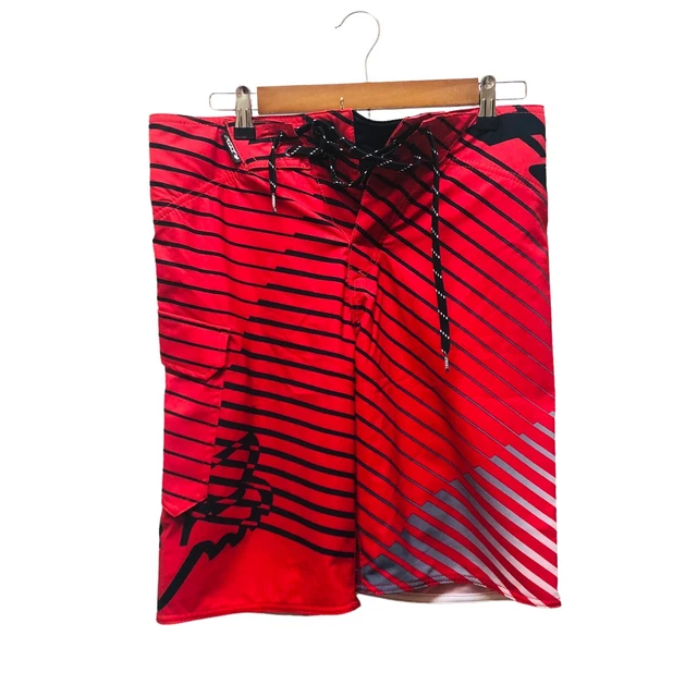 Fox Racing Men's Swimming Boardshorts Black Red Size 30 Shorts Swim Trunks Z3