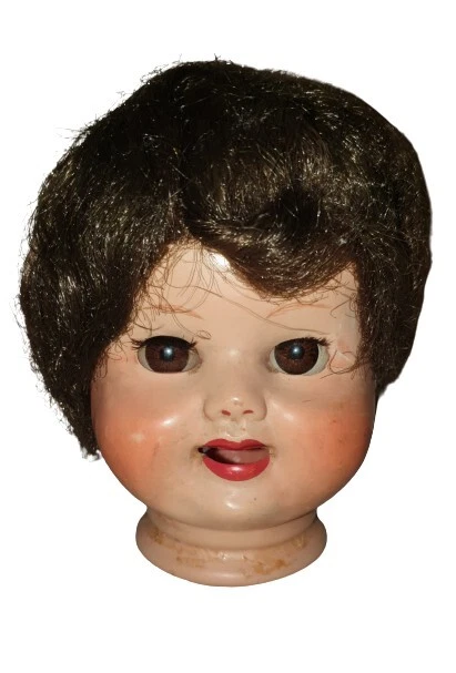 Poupée Ancienne à Tête En Celluloïd - Vintage, En Boîte (sans Couvercle) - Occasion