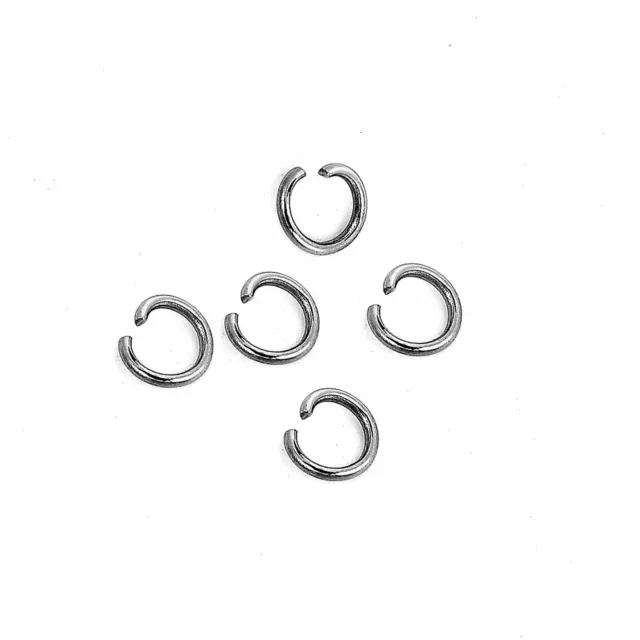 50 Pièce Inox 5mm Ouvert Anneaux de Reliure Rond Silberfarbe Bague Saut Bas