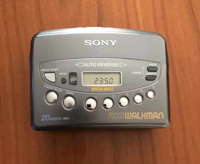 Sony WM-FX473  Walkman Stereo Lettore Cassette con radio AM-FM Mega Bass (1998)