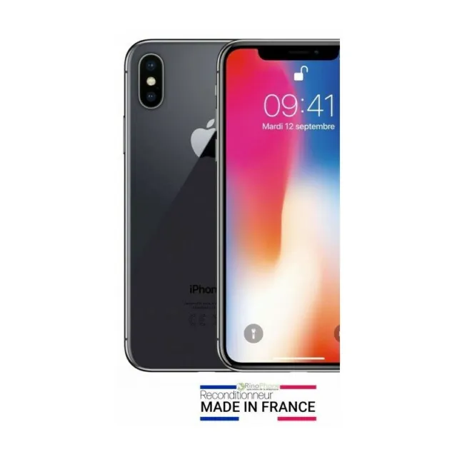 Iphone X 64 go Gigas Noir Gris Sideral Face ID HS Débloqué