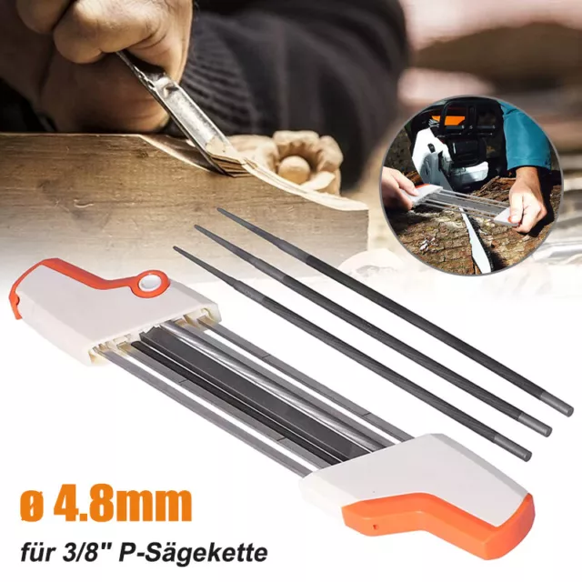 2 in 1 Kettens Feilenhalter Schärfset Feilgerät Werkzeugs Fit STIHL 3/8"(4.8mm)