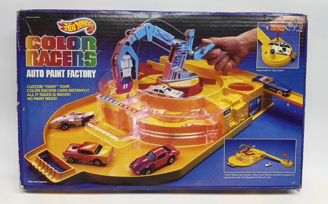 VINTAGE 1988 HOTWHEELS Color Racers track and car Auto Paint Factory £ ...