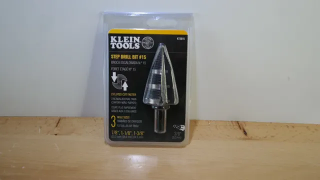Klein Tools KTSB15 Step Drill Bit #15   7/8", 1-1/8", 1-3/8"