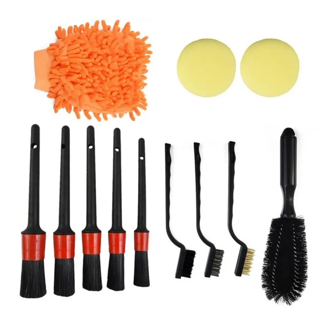 Top Quality Car Detailing Brush Set 12pcs Kit for Perfectly Clean Wheels