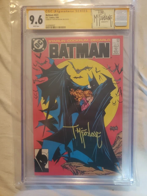 BATMAN 423 1ST PRINT CGC 9.6 SS TODD MCFARLANE MAJOR KEY NM+ LTD Custom Label BATMAN 423 1ST PRINT CGC 9.6 SS TODD MCFARLANE MAJOR KEY NM+ LTD Custom Label