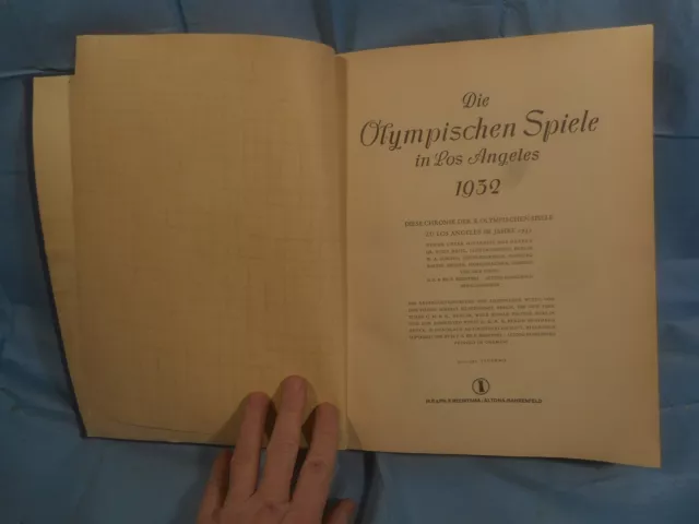 Vintage OLYMPIA 1932 Book DIE OLYMPISCHEN SPIELE Olympics Los Angeles