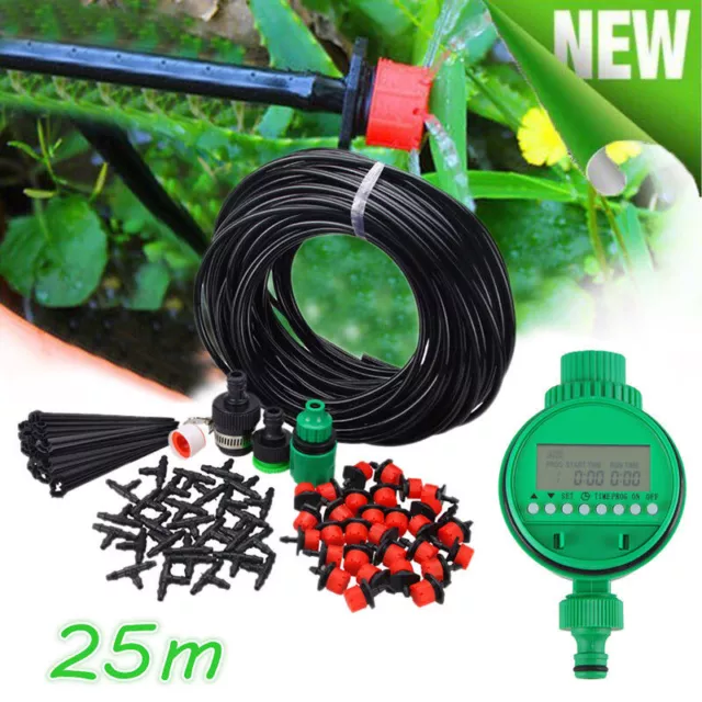 Automatic Drip Irrigation System Kit DIY Plant Self Watering Garden Hose Pipe UK