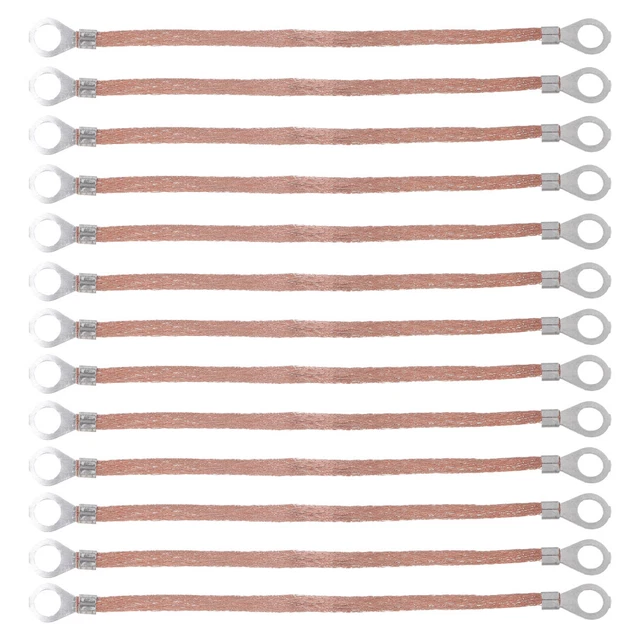 100x Plombs De Terre Pour Batterie - Tresse Cuivre Étain - Longueurs 200/250/300mm - Goobetter