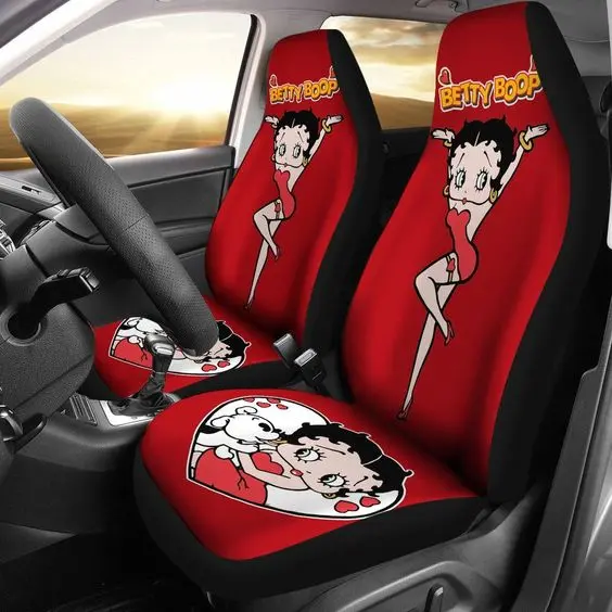 Red Betty Boop Car Seat Covers - Dodge Hellcat Car Seat Covers (set of 2)