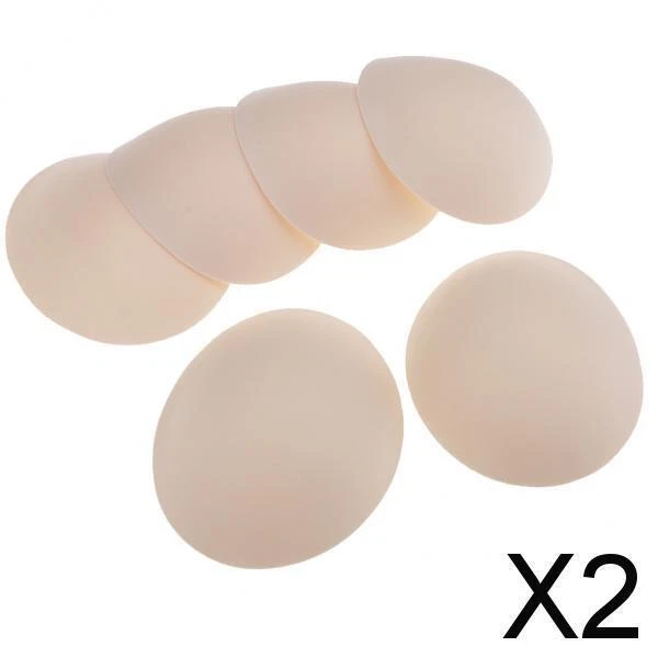 2x Par de 3 Mujeres Sujetador Ovalado Almohadillas Insertos Sujetador Bikini Prendas para el torso Traje de baño