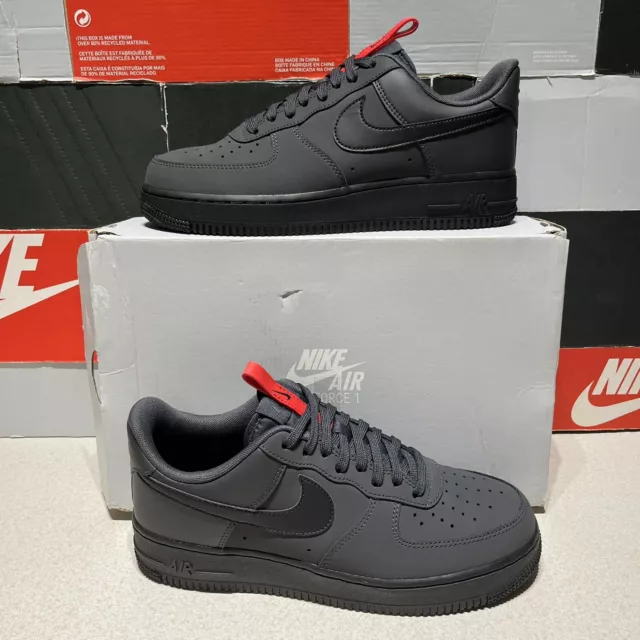 NIKE AIR FORCE 1 07 US UK 6.5-12 BLACK RED GREY ANTHRACITE BQ4326