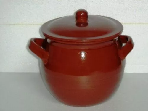 PENTOLA CUCINA TEGAME TERRACOTTA FUSILLI PENTOLA con coperchio TERRACOTTA