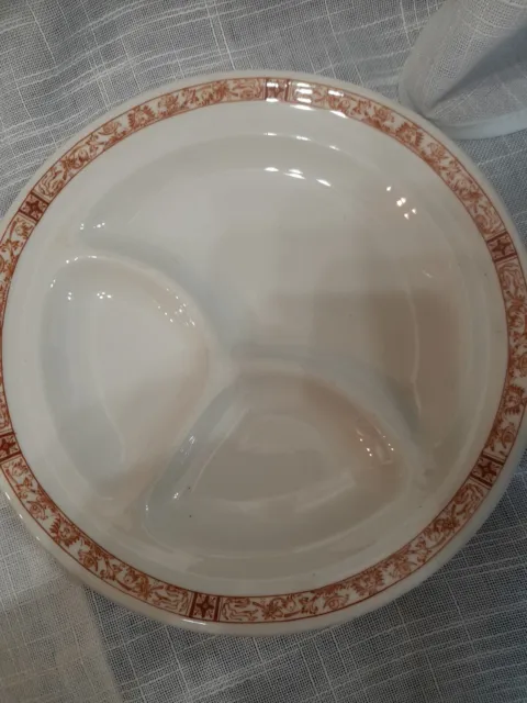 OPCO Syracuse China 3 Sectioned Plate 10 Inch No Chips Or Cracks
