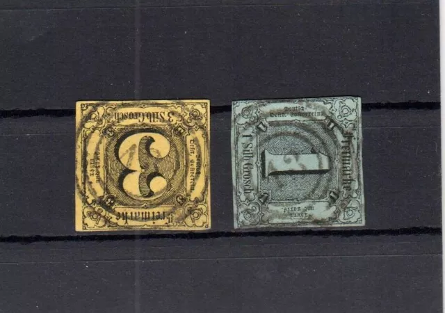 Altdeutschland Thurn und Taxis  1+3 Sgr. MiNr. 6+11 Stempel 13 Carlshafen