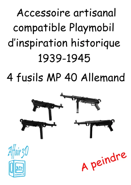 PLAYMOBIL CUSTOM WW2 SOLDADO Ejército ALEMAN Arma AMETRALLADORA MG42