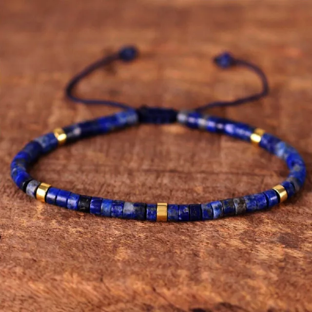 Bracelet en perles de pierre naturelle Lapis Lazuli Bracelet tressé pour homme
