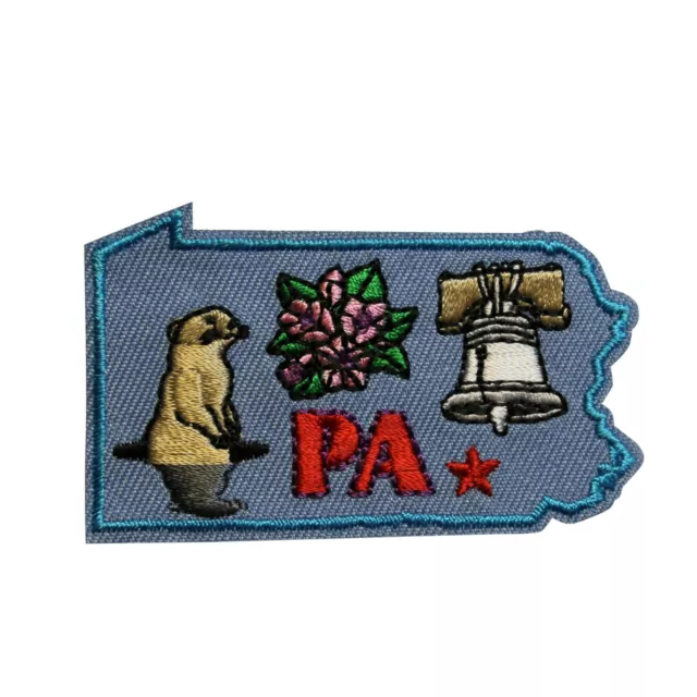 Pennsylvania Embroidered Iron On Patch - 2 INCH US State Travel Souvenir 108-L