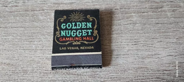 Golden Nugget Gambling Hall Las Vegas Nevada Vintage Matchbook - Full Feature