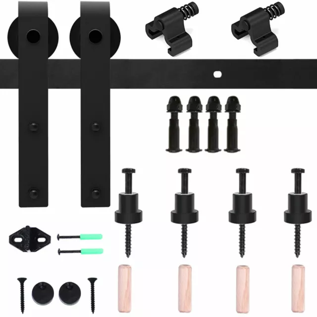 3/4/5/6/6.6/10FT Sliding Barn Door Hardware Track Hang Kit For Single Door