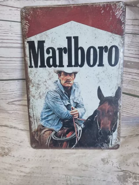 MARLBORO  - Tin Metal Sign NEW Man Cave Garage Bar Pub Shed- 20 by 30cm