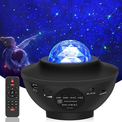 Proiettore luce notturna proiettore a soffitto romantica rosa rotante a forma di stella stellato spazio notte lampada con 8 modalità di illuminazione per bambini Baby camera da letto Decor 