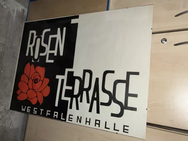 altes Plakat Westfalenhalle Dortmund Rosenterrasse 50er Jahre
