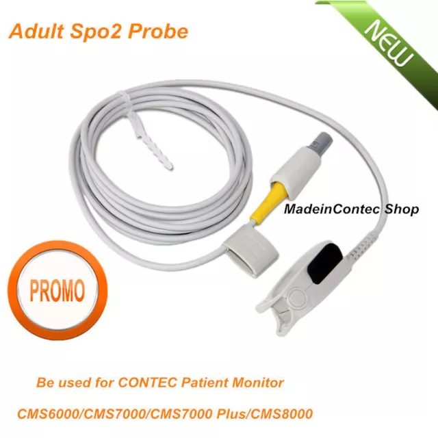 Sonde SpO2 adulte CONTEC pour moniteur patient, capteur réutilisable...