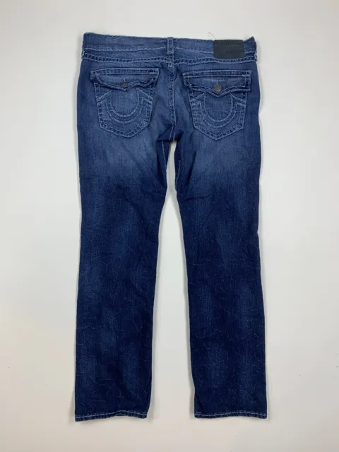 Mens True Religion Ricky Flap Super T Jeans Sz 40x34 Blue Denim Flare