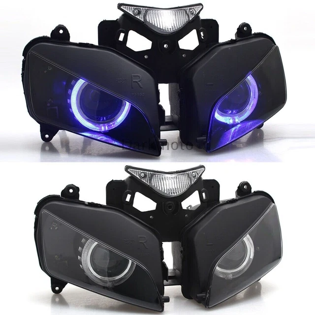 Blue Angel Eyes Headlight Assembly Front Light HID Projector For Honda CBR1000RR