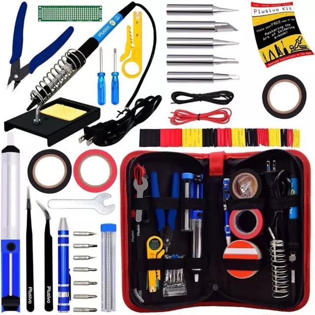 23in1 60W Electric Soldering Iron Kit For Welding Soldering Pump Tool Box 20 Pcs
