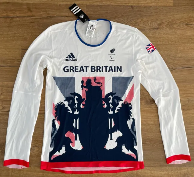 Adidas Team GB Paralympics Rio 2016 Great Britain Olympics Top Shirt Small NEW