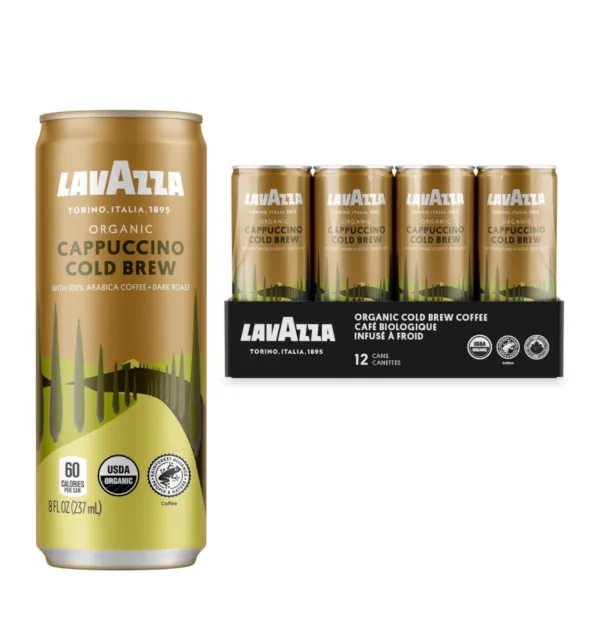 Lavazza Organic Cappuccino Cold Brew Coffee - (8 Fluid Ounce - 12 Pack)