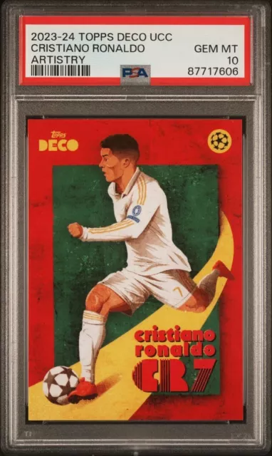 2023-24 Topps Deco Ucc Cristiano Ronaldo Artistry Psa 10