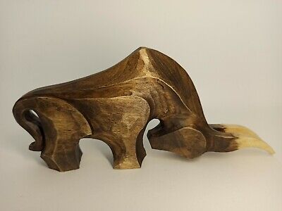Wood bull 3.5", Sculpture art, Wood sculpture, Bull figurine, Personalized gifts