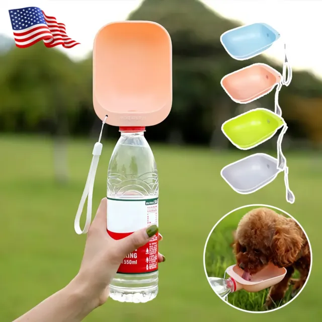 Original pet-safe Travel Water Bowl Feeder For Cats & Dogs - On-Bottle Design