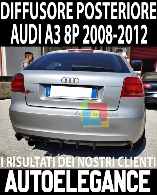 Audi A3 S3 8P 3/5 Portes 08-12 Diffuseur Sous Pare-Choc Rs3 Abs Noir Brillant .-