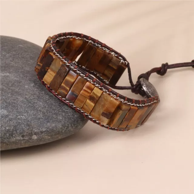 Tiger's Eye Handmade Natural Stone Healing Protection Beads Men Women Bracelet