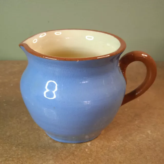 Vintage Dartmouth Pottery, Devon, Blue Milk Jug or Creamer