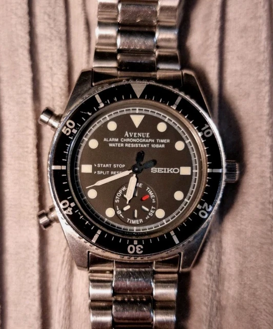 ULTRA RARE 1990S Seiko Avenue 8M26-600A Dancing Hands Alarm Chrono