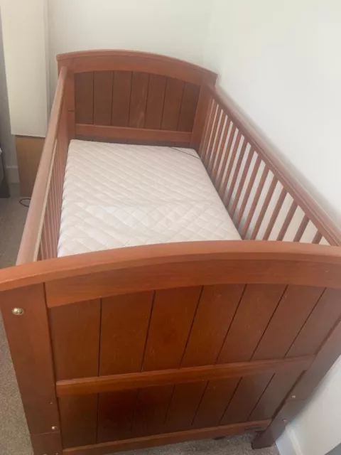 MAMAS AND PAPAS 3 position base wooden cot bed With Mattress USED 280.00 PicClick UK