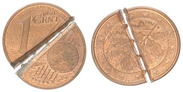 1 Cent Fehlprägung Messing Wert 2005A DEUTSCHLAND 1 Cent Fehlprägung S 180°,durch zerschneiden