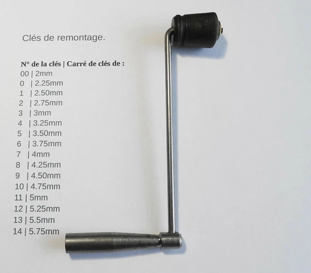 Clé De Remontage N°7 Pour Horloge/Pendule – Manivelle D'Horloger